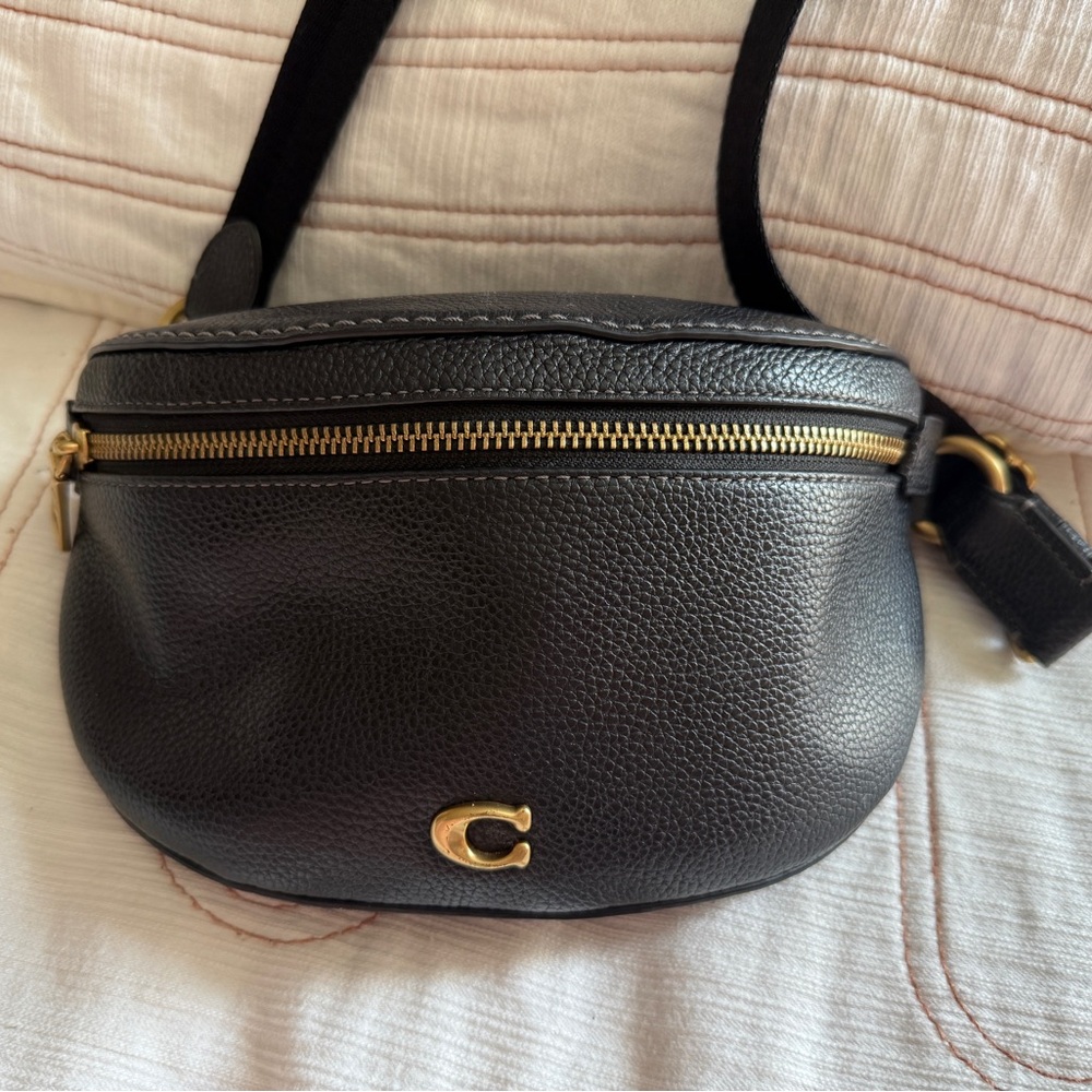 Coach Black Crossbody Bag with Gold Details